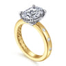 Cabata - 14K White-Yellow Gold Oval Diamond Engagement Ring - 0.23 ct