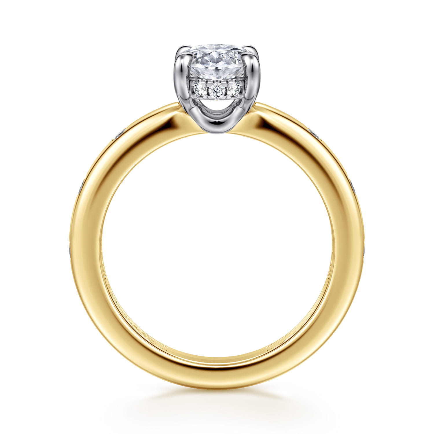 Cabata - 14K White-Yellow Gold Oval Diamond Engagement Ring - 0.2 ct - Shot 2
