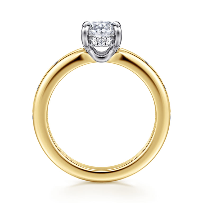 Cabata - 14K White-Yellow Gold Oval Diamond Engagement Ring - 0.2 ct - Shot 2