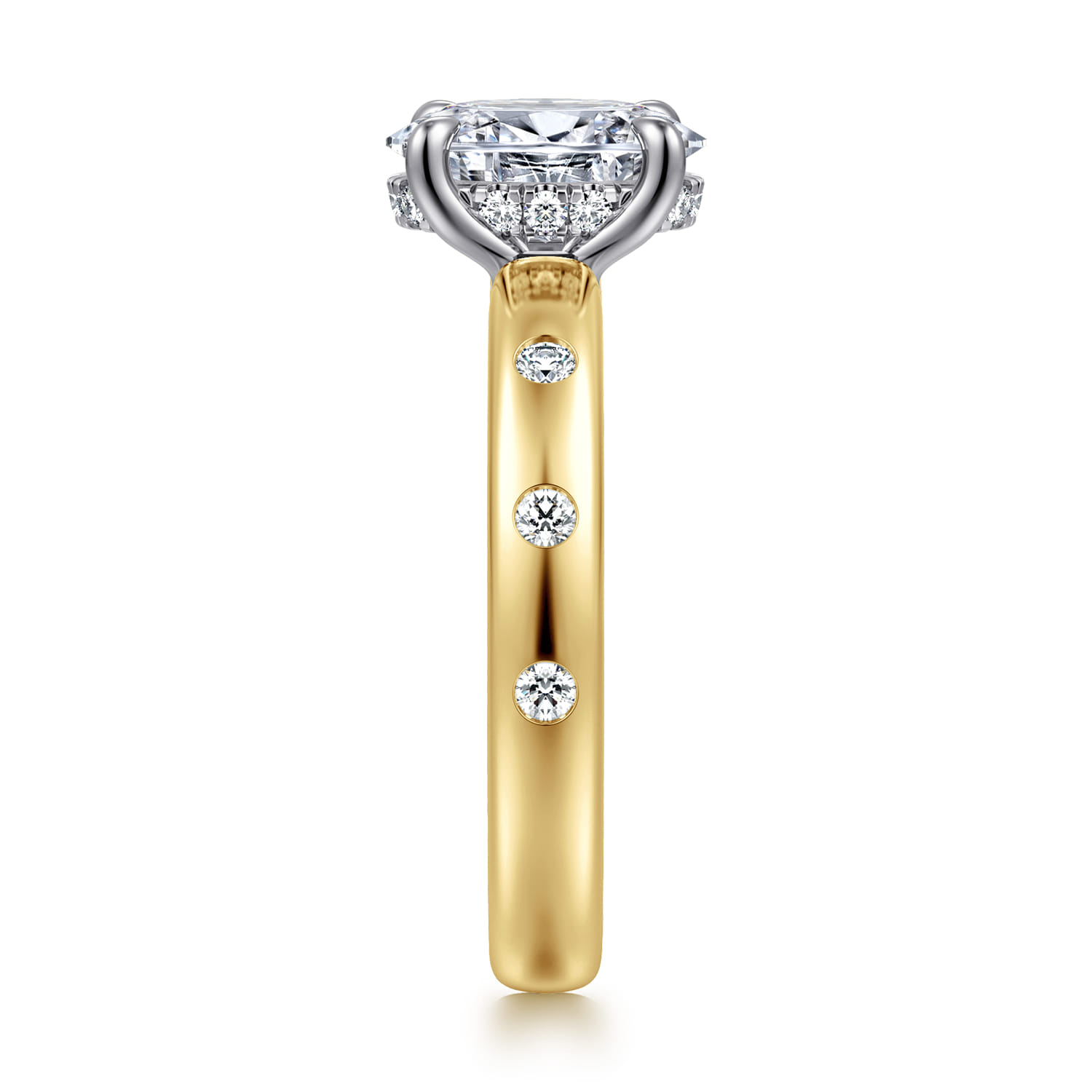 Cabata - 14K White-Yellow Gold Oval Diamond Engagement Ring - 0.2 ct - Shot 4