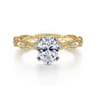 Sadie - 14K White-Yellow Gold Oval Diamond Engagement Ring - 0.12 ct