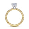 Sadie - 14K White-Yellow Gold Oval Diamond Engagement Ring - 0.12 ct