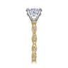 Sadie - 14K White-Yellow Gold Oval Diamond Engagement Ring - 0.12 ct