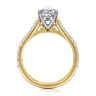 Erica - 14K White-Yellow Gold Oval Diamond Engagement Ring - 0.5 ct
