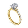 Erica - 14K White-Yellow Gold Oval Diamond Engagement Ring - 0.5 ct