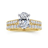 Erica - 14K White-Yellow Gold Oval Diamond Engagement Ring - 0.5 ct