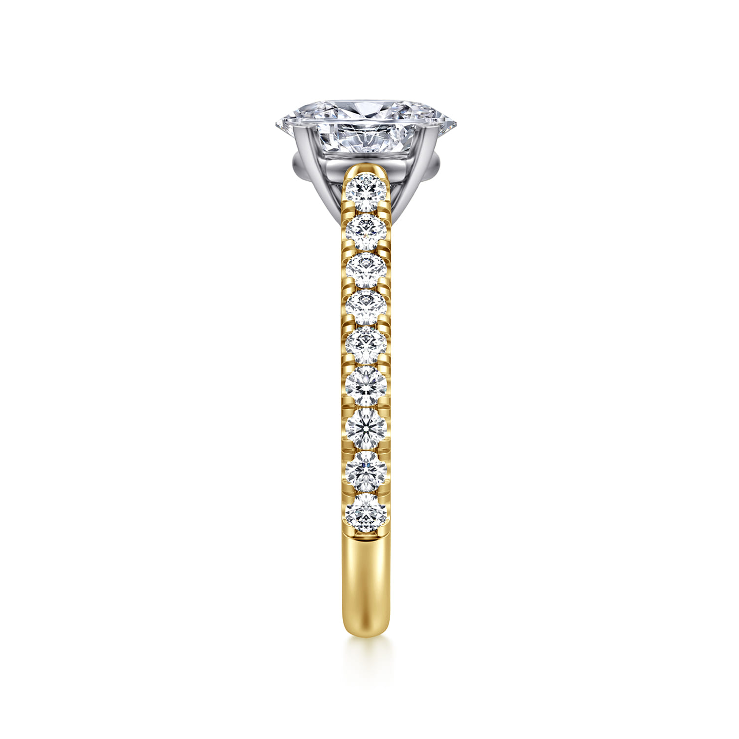 Erica - 14K White-Yellow Gold Oval Diamond Engagement Ring - 0.5 ct - Shot 5