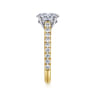 Erica - 14K White-Yellow Gold Oval Diamond Engagement Ring - 0.5 ct