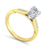 Quinn - 14K White-Yellow Gold Pear Shape Diamond Channel Set Engagement Ring - 0.09 ct