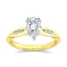 Quinn - 14K White-Yellow Gold Pear Shape Diamond Channel Set Engagement Ring - 0.09 ct