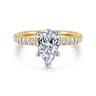 Carmellia - 14K White-Yellow Gold Pear Shape Diamond Engagement Ring - 0.25 ct