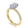 Carmellia - 14K White-Yellow Gold Pear Shape Diamond Engagement Ring - 0.25 ct