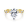 Claudia - 14K White-Yellow Gold Pear Shape Diamond Engagement Ring - 0.3 ct
