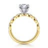 Claudia - 14K White-Yellow Gold Pear Shape Diamond Engagement Ring - 0.3 ct