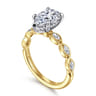 Claudia - 14K White-Yellow Gold Pear Shape Diamond Engagement Ring - 0.3 ct