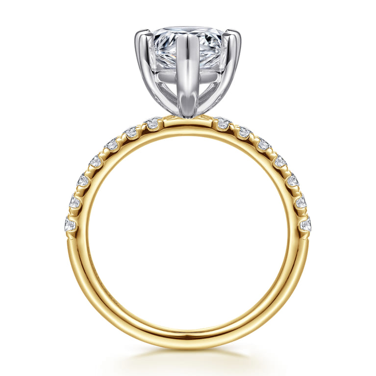 Winslow - 14K White-Yellow Gold Pear Shape Diamond Engagement Ring - 0.35 ct - Shot 2