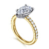 Aruba - 14K White-Yellow Gold Pear Shape Diamond Engagement Ring - 0.4 ct