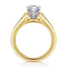 Bruno - 14K White-Yellow Gold Pear Shape Diamond Engagement Ring - 0.3 ct