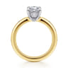Cabata - 14K White-Yellow Gold Pear Shape Diamond Engagement Ring - 0.19 ct