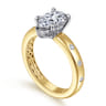 Cabata - 14K White-Yellow Gold Pear Shape Diamond Engagement Ring - 0.19 ct