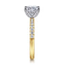 Carmellia - 14K White-Yellow Gold Princess Cut Diamond Engagement Ring - 0.25 ct