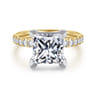 Winslow - 14K White-Yellow Gold Princess Cut Diamond Engagement Ring - 0.35 ct