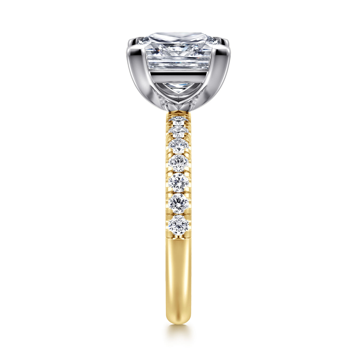Winslow - 14K White-Yellow Gold Princess Cut Diamond Engagement Ring - 0.35 ct - Shot 4