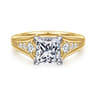 Bruno - 14K White-Yellow Gold Princess Cut Diamond Engagement Ring - 0.3 ct