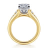 Bruno - 14K White-Yellow Gold Princess Cut Diamond Engagement Ring - 0.3 ct