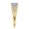 Bruno - 14K White-Yellow Gold Princess Cut Diamond Engagement Ring - 0.3 ct