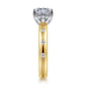 Cabata - 14K White-Yellow Gold Princess Cut Diamond Engagement Ring - 0.2 ct