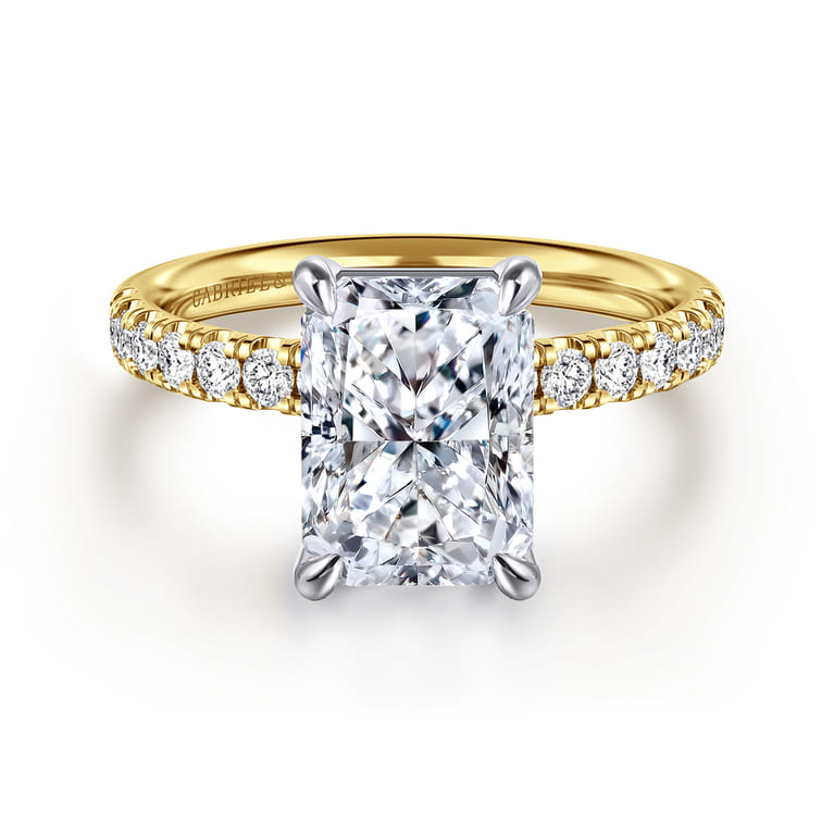 Winslow - 14K White-Yellow Gold Radiant Cut Diamond Engagement Ring - 0.35 ct - Shot 1