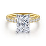 Winslow - 14K White-Yellow Gold Radiant Cut Diamond Engagement Ring - 0.35 ct