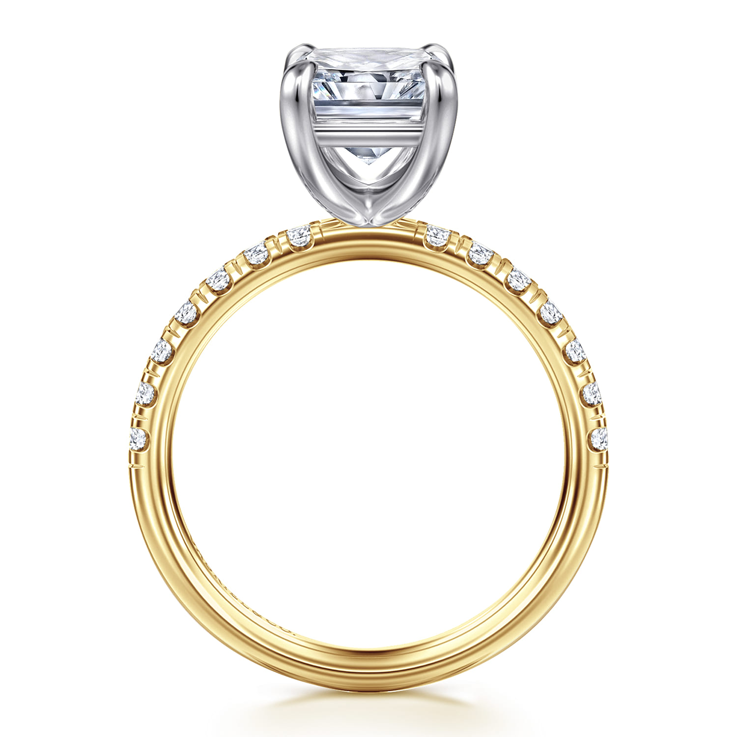 Winslow - 14K White-Yellow Gold Radiant Cut Diamond Engagement Ring - 0.35 ct - Shot 2