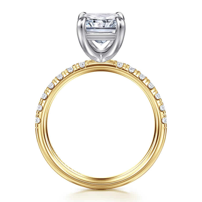 Winslow - 14K White-Yellow Gold Radiant Cut Diamond Engagement Ring - 0.35 ct - Shot 2