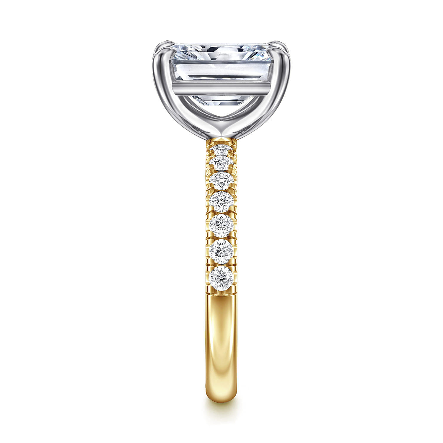 Winslow - 14K White-Yellow Gold Radiant Cut Diamond Engagement Ring - 0.35 ct - Shot 4