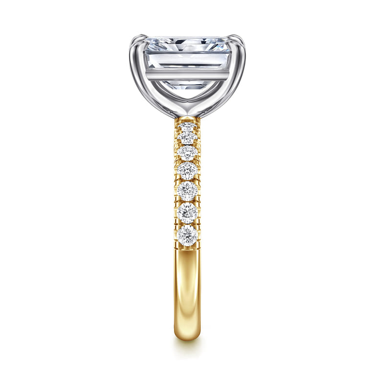 Winslow - 14K White-Yellow Gold Radiant Cut Diamond Engagement Ring - 0.35 ct - Shot 4