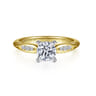 Quinn - 14K White-Yellow Gold Round Diamond Channel Set Engagement Ring - 0.09 ct
