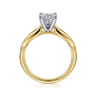 Quinn - 14K White-Yellow Gold Round Diamond Channel Set Engagement Ring - 0.09 ct