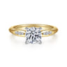 Quinn - 14K White Yellow Gold Round Diamond Engagement Ring - 0.09 ct