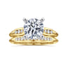 Quinn - 14K White-Yellow Gold Round Diamond Channel Set Engagement Ring - 0.1 ct