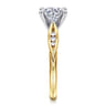Quinn - 14K White-Yellow Gold Round Diamond Channel Set Engagement Ring - 0.1 ct