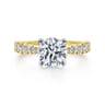 Avery - 14K White-Yellow Gold Round Diamond Engagement Ring - 0.82 ct