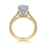Avery - 14K White-Yellow Gold Round Diamond Engagement Ring - 0.82 ct