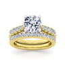 Avery - 14K White-Yellow Gold Round Diamond Engagement Ring - 0.82 ct