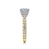 Avery - 14K White-Yellow Gold Round Diamond Engagement Ring - 0.82 ct