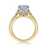 Piper - 14K White-Yellow Gold Round Diamond Engagement Ring - 0.76 ct
