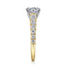 Piper - 14K White-Yellow Gold Round Diamond Engagement Ring - 0.76 ct