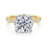 Amira - 14K White-Yellow Gold Round Diamond Engagement Ring - 0.6 ct