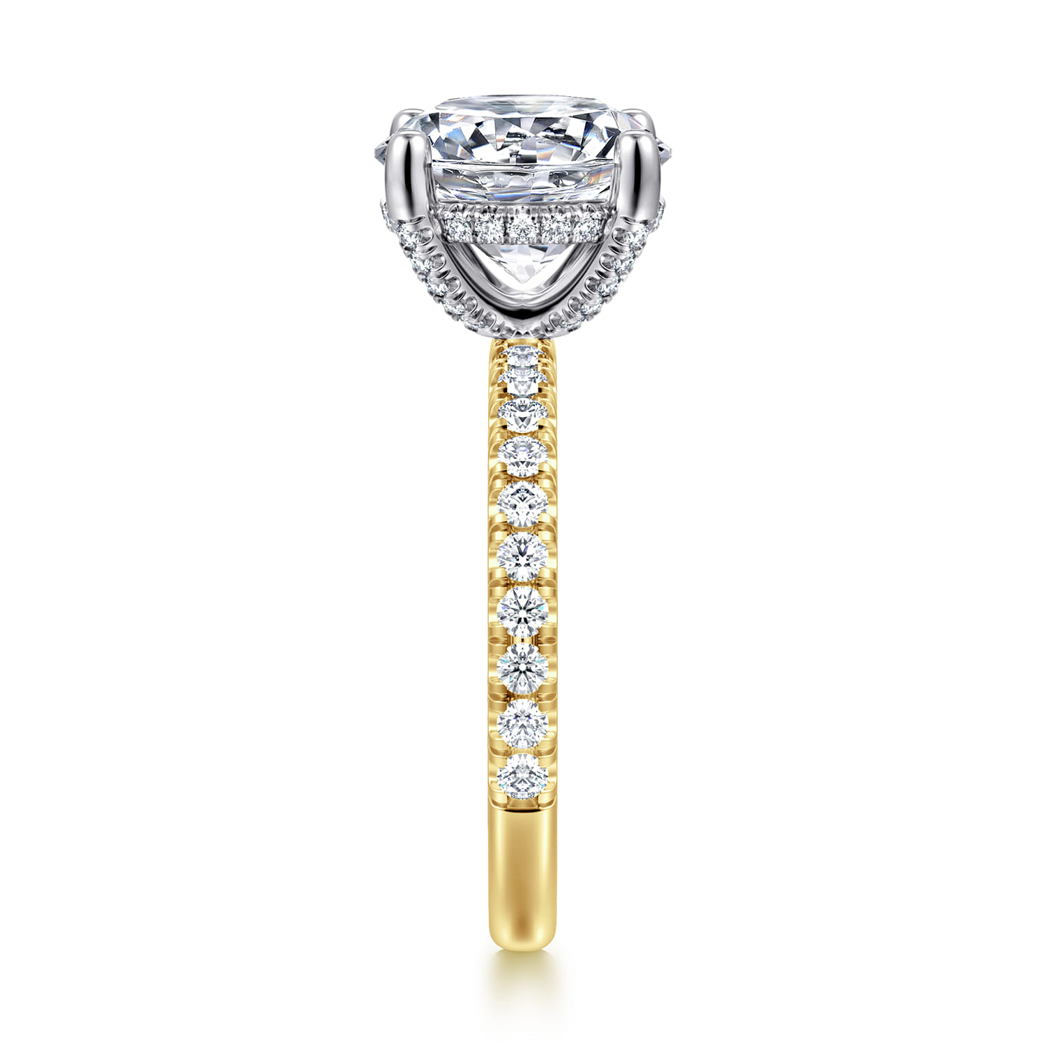 Amira - 14K White-Yellow Gold Round Diamond Engagement Ring - 0.6 ct - Shot 5